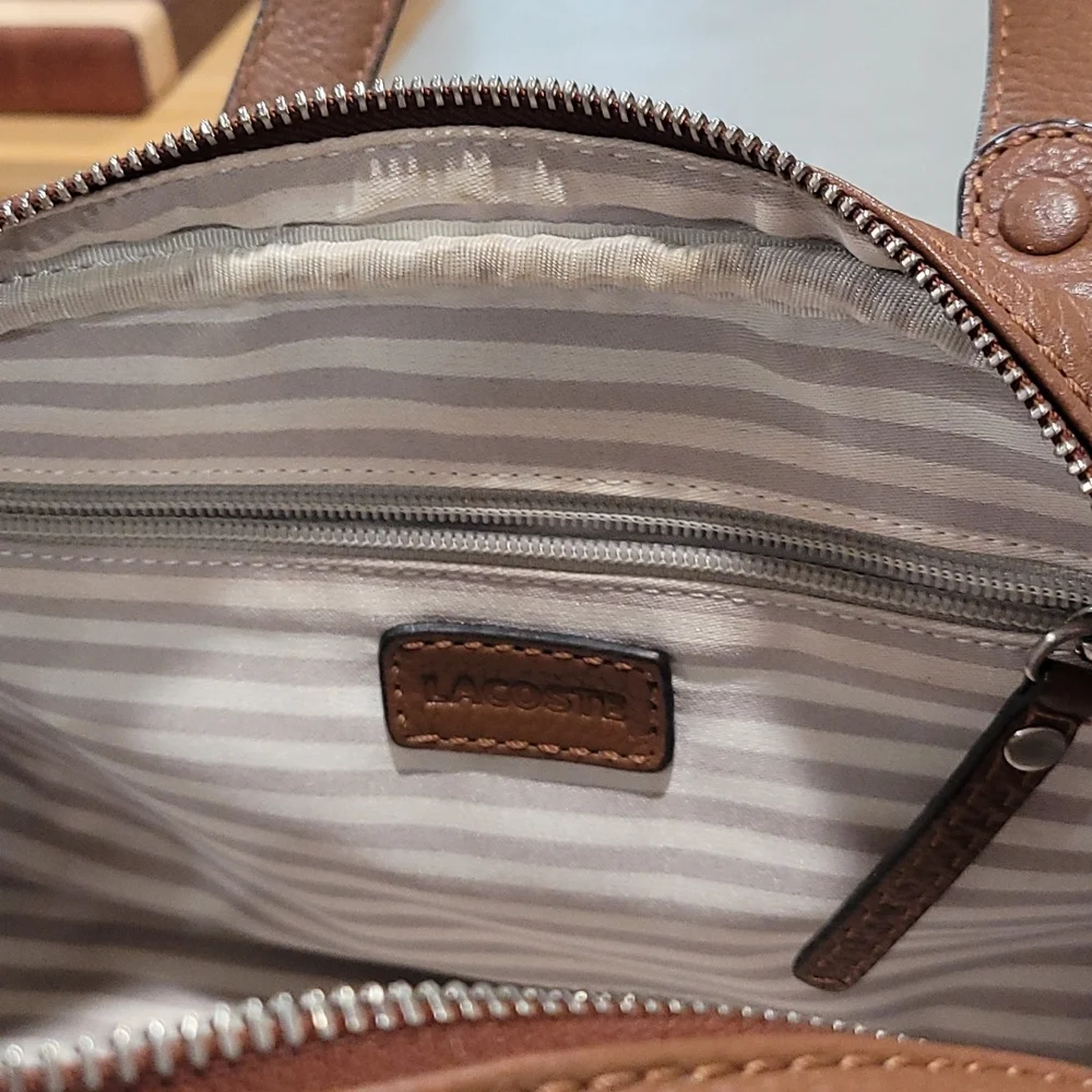 Lacoste Leather Satchel Handbag - Picture 7 of 9